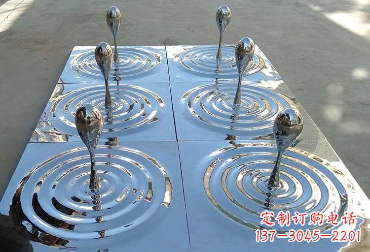 宁波不锈钢水滴雕塑激发自然之美