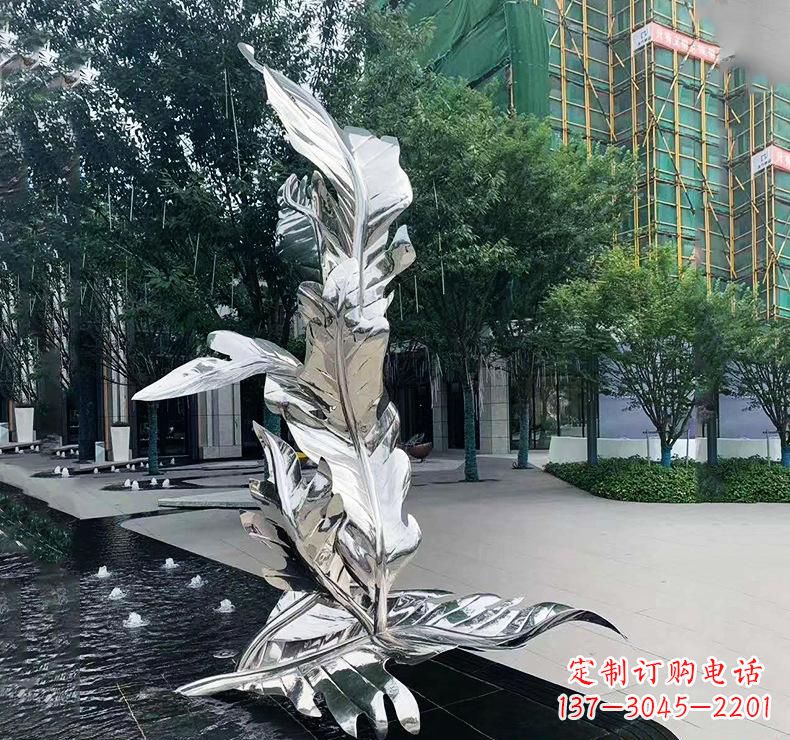 宁波不锈钢公园树叶雕塑精美绝伦