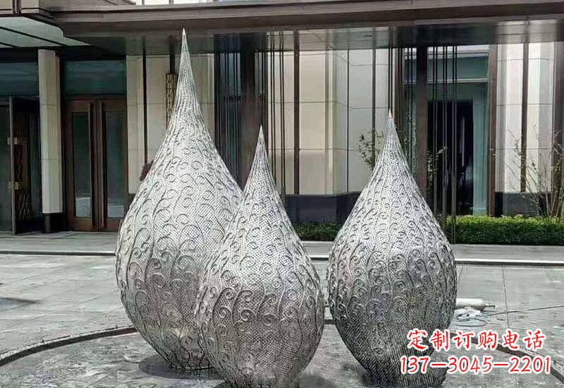 宁波不锈钢镂空水滴雕塑精致美观