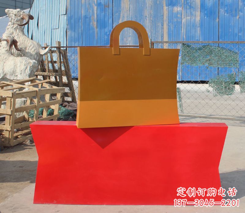 宁波不锈钢购物袋雕塑 (2)