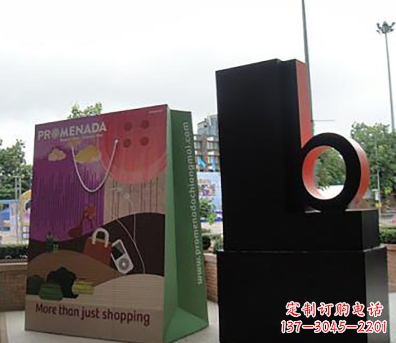 宁波不锈钢购物袋公园雕塑