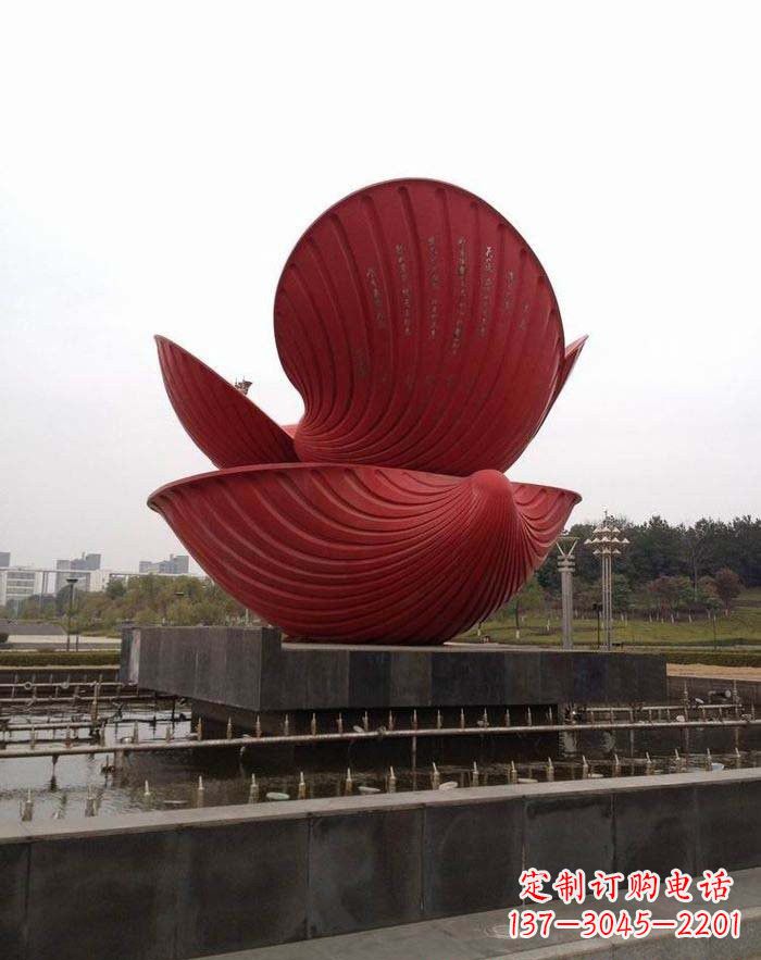 宁波不锈钢贝壳喷泉雕塑——海洋之美无限
