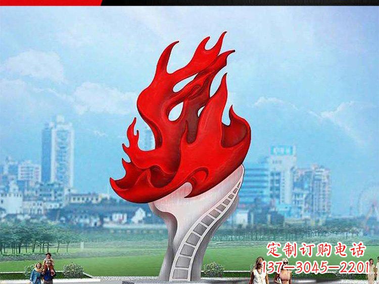 宁波不锈钢火炬雕塑——激发民族自信的象征