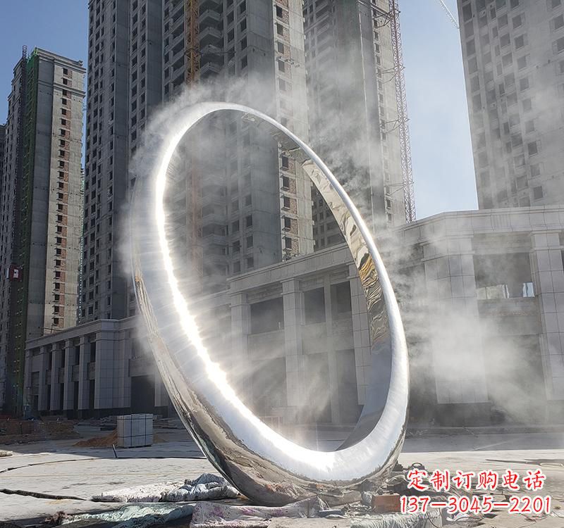 宁波不锈钢圆环雕塑给城市带来独特美感