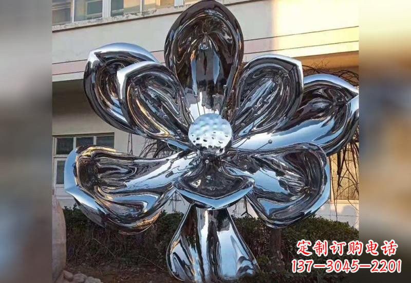 宁波不锈钢广场镜面莲花雕塑