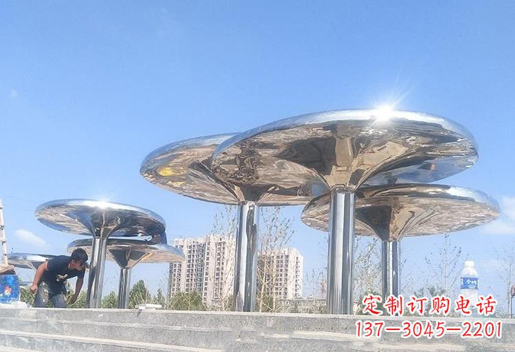 宁波不锈钢广场凉亭雕塑——精美雕塑点缀美丽环境