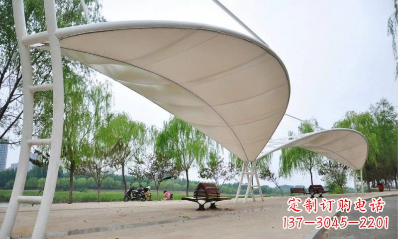 宁波不锈钢树叶形遮阳棚雕塑