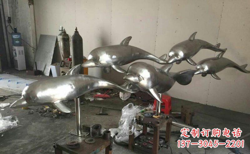 宁波不锈钢海豚雕塑