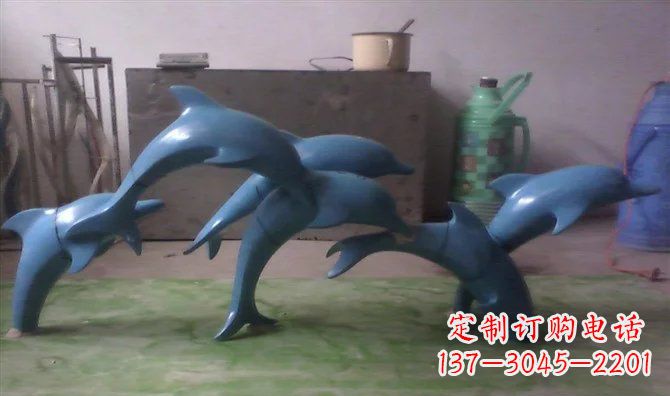 宁波不锈钢海豚雕塑精致的艺术品