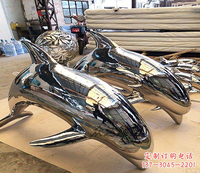 宁波不锈钢海豚雕塑传承美丽的海洋文化