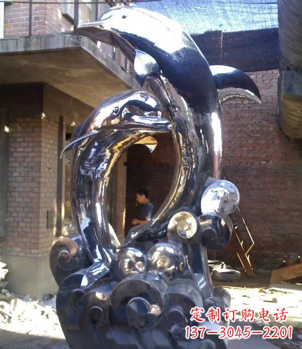 宁波不锈钢海豚美观动态的雕塑