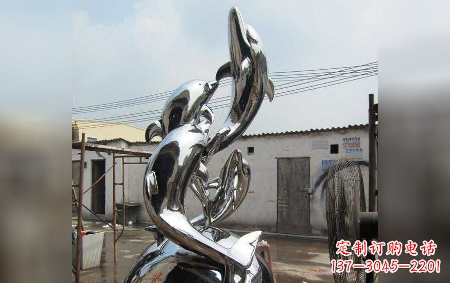 宁波不锈钢海豚嬉戏雕塑