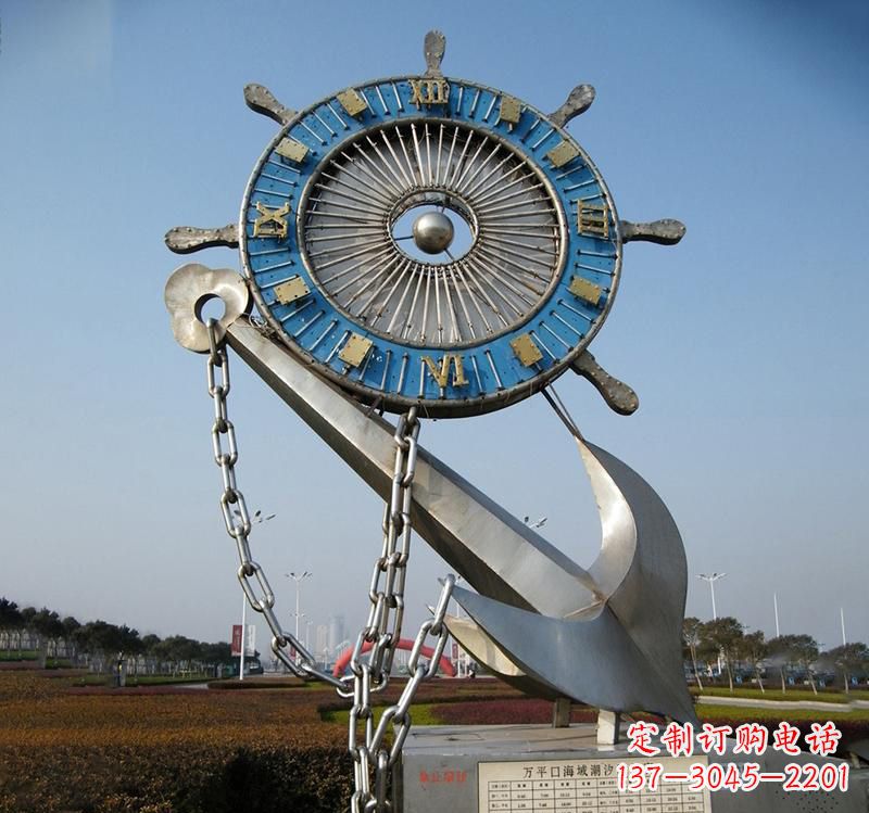 宁波不锈钢海洋船舵雕塑海洋之美的象征