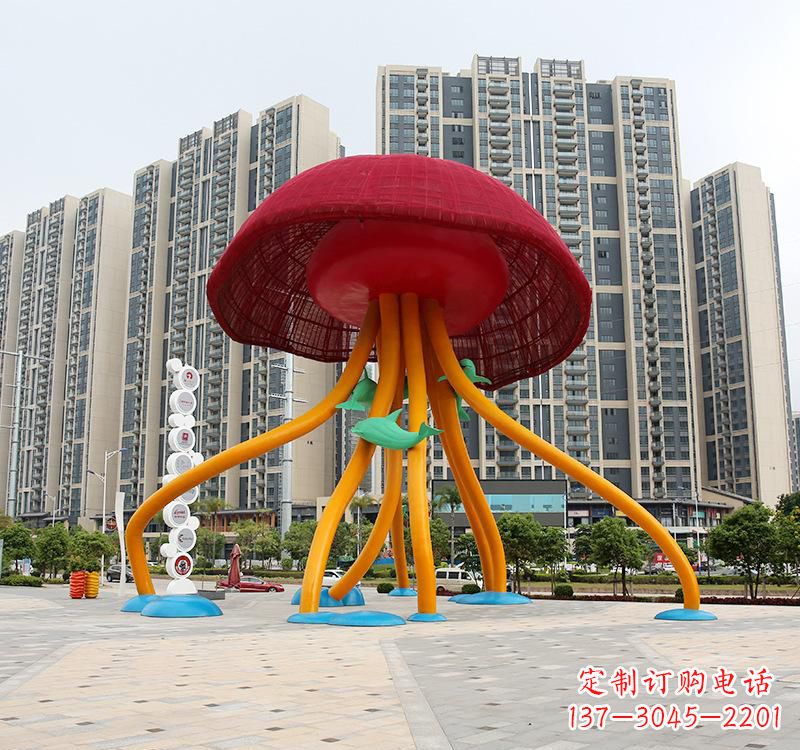 宁波不锈钢海洋水母动物雕塑精美绝伦