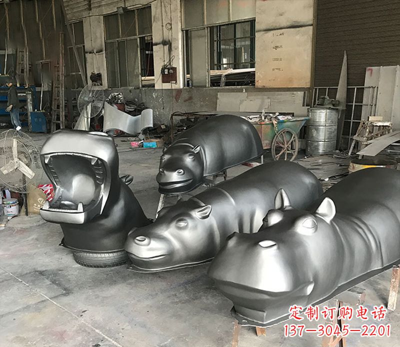 宁波不锈钢河马雕塑——艺术与自然的完美结合