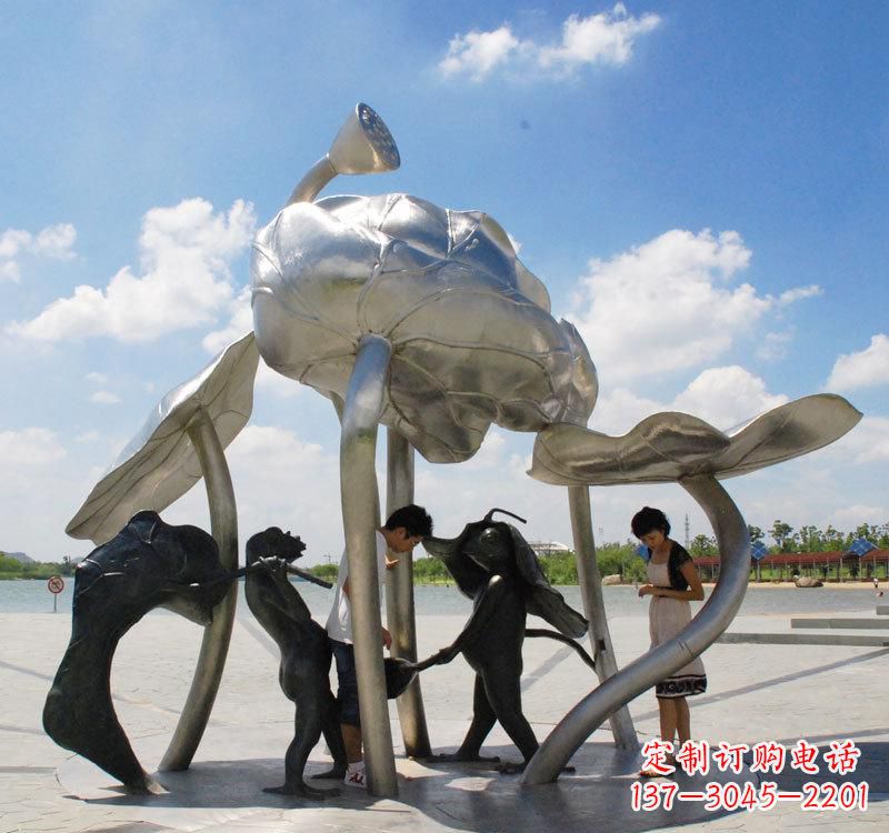 宁波荷花之美——不锈钢荷花广场雕塑