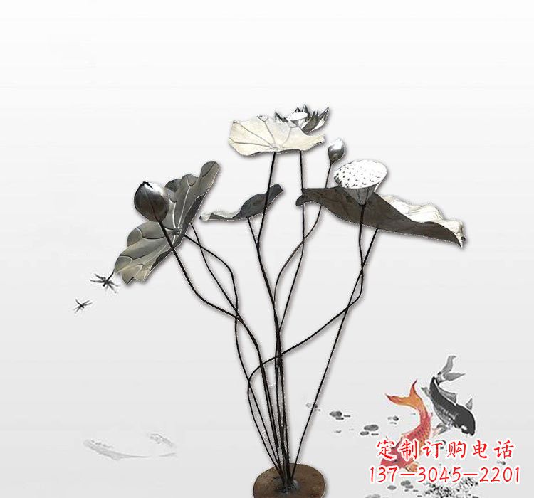 宁波不锈钢荷花荷叶雕塑