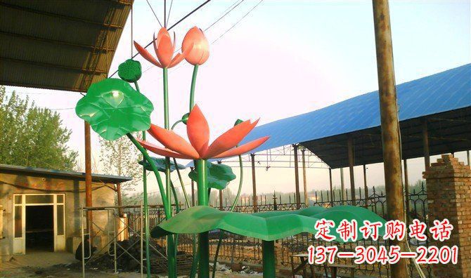 宁波不锈钢荷花荷叶景观雕塑