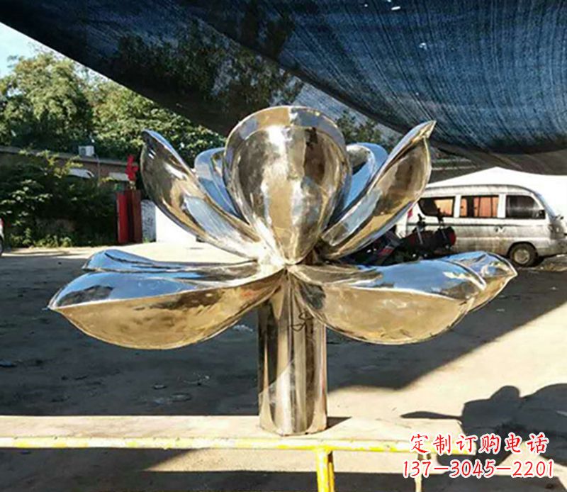 宁波不锈钢荷花雕塑——彰显小区景观之美