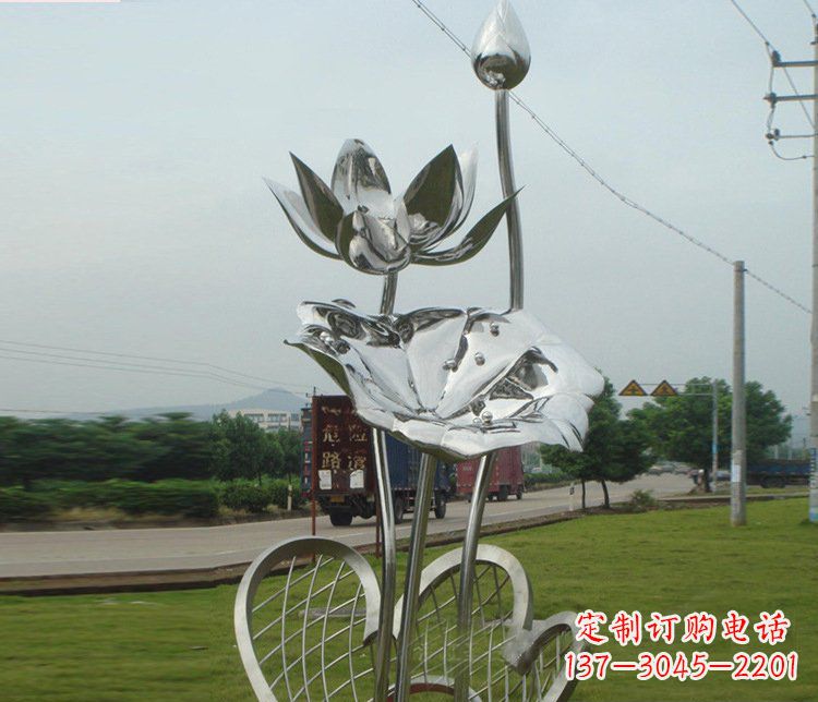 宁波精美不锈钢荷叶雕塑