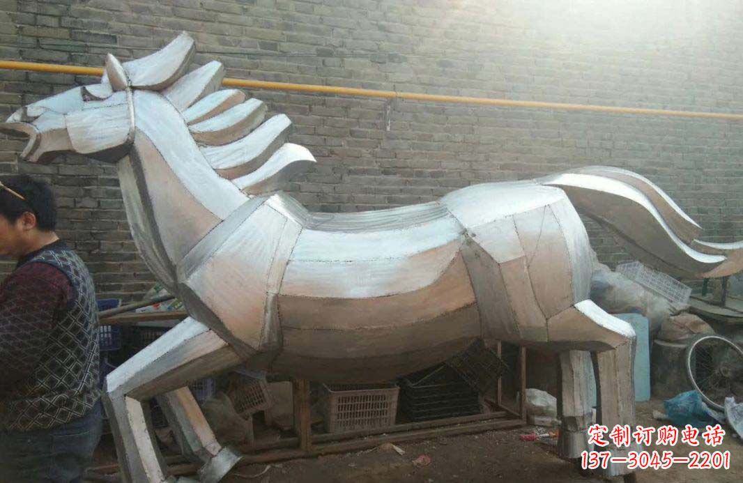 宁波不锈钢户外马雕塑精美的艺术装点