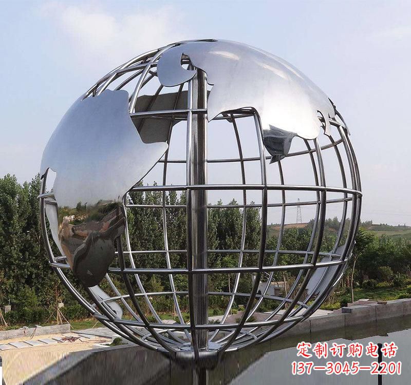 宁波不锈钢户外地球仪雕塑一件既美观又能提醒人们环保的艺术品