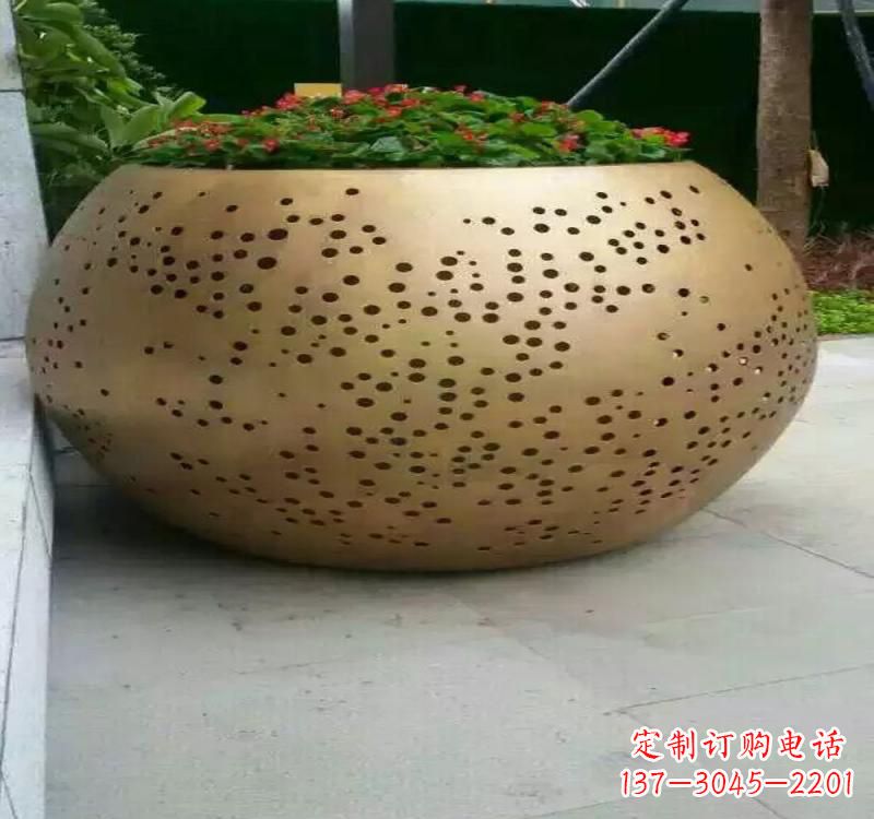 宁波不锈钢户外花盆雕塑美观耐用的室外装饰