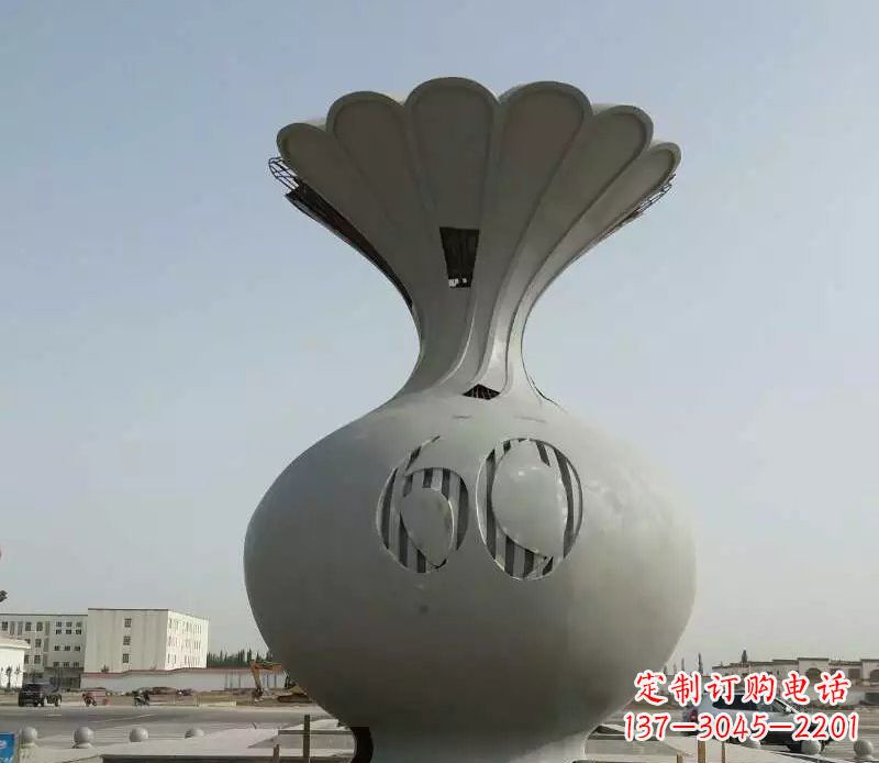 宁波精美不锈钢花篮雕塑