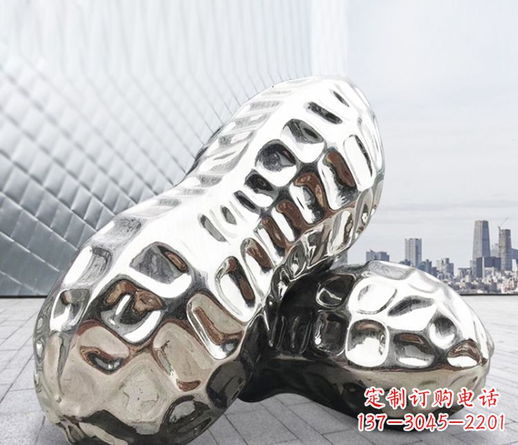 宁波精美不锈钢花生雕塑