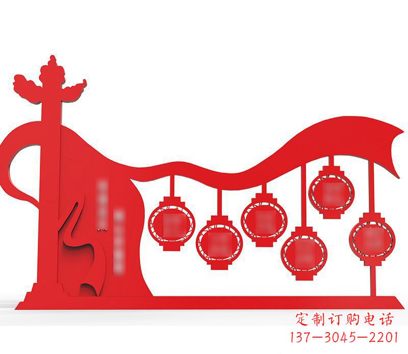 宁波灯笼雕塑传承社会主义核心价值观
