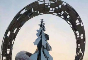 宁波不锈钢松树祥云雕塑