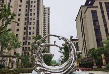 宁波不锈钢海浪喷泉雕塑精美雕刻，灿烂绚烂