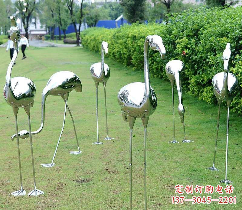宁波不锈钢火烈鸟雕塑美丽的艺术杰作