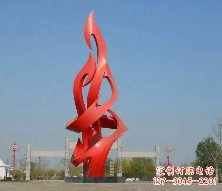 宁波火苗雕塑点缀城市景观