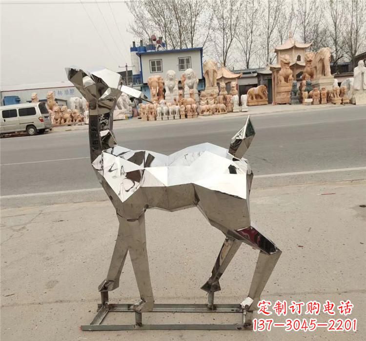 宁波不锈钢几何小鹿雕塑精美艺术品