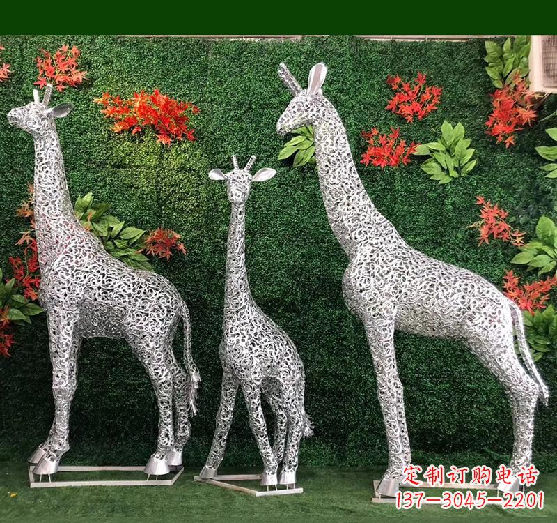 宁波不锈钢长颈鹿雕塑艺术与美的完美结合