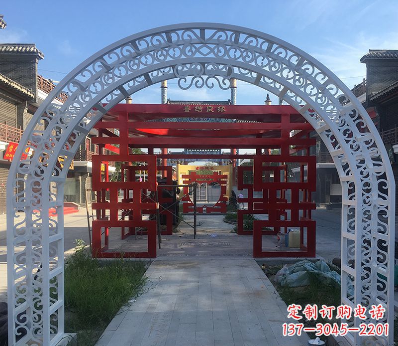 宁波不锈钢剪影拱门雕塑