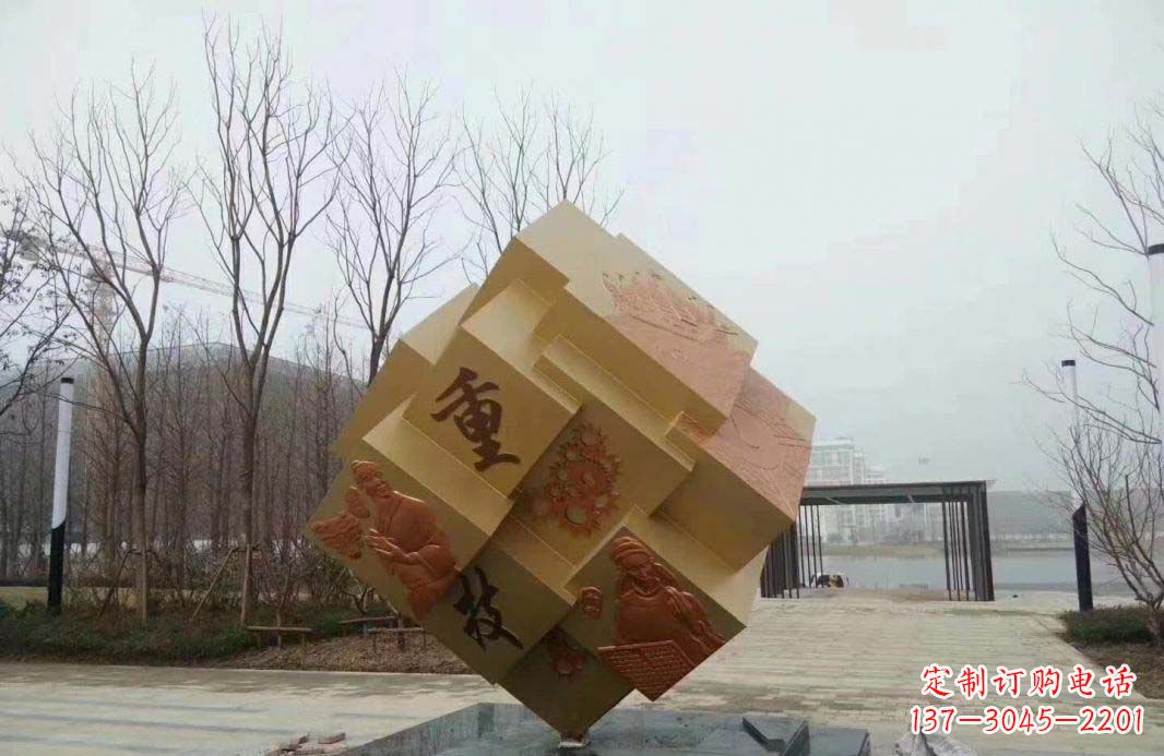 宁波不锈钢景观浮雕魔方雕塑