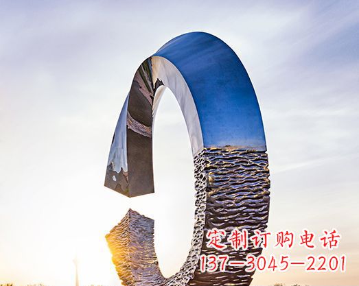 宁波不锈钢景观圆环雕塑环绕自然之美