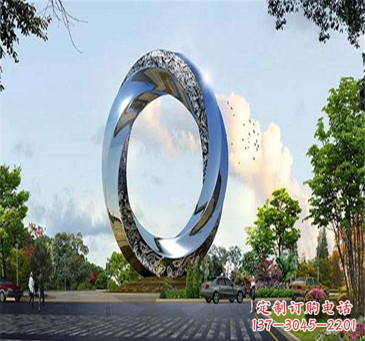 宁波不锈钢圆环雕塑美丽的空间装饰