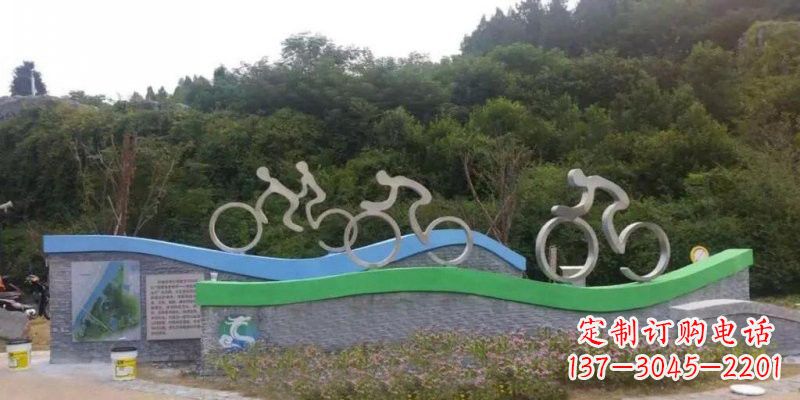 宁波不锈钢自行车雕塑——给景区增添一抹绚烂