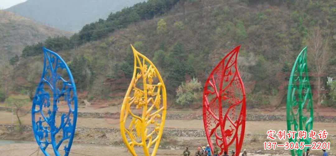 宁波不锈钢景区镂空树叶雕塑——美妙的自然之美