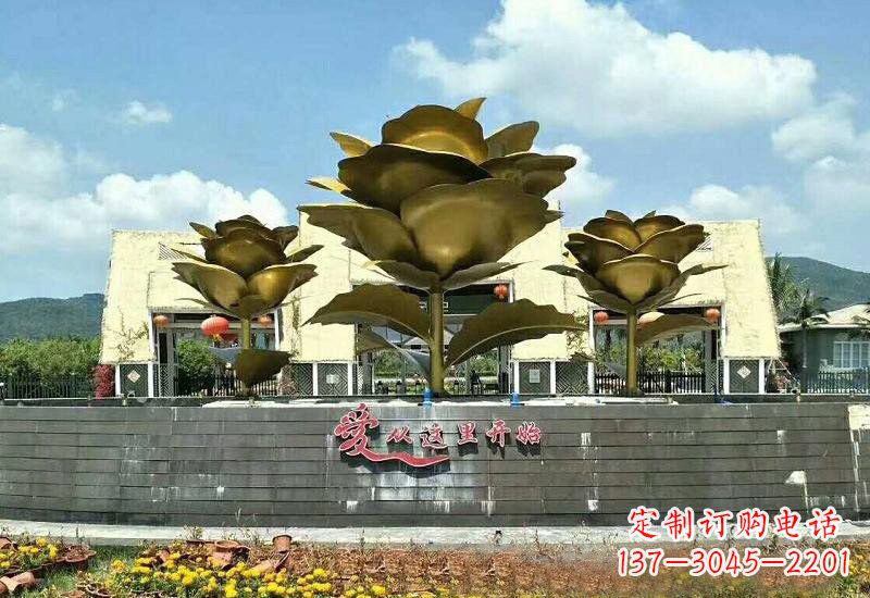 宁波不锈钢玫瑰雕塑美丽的艺术品