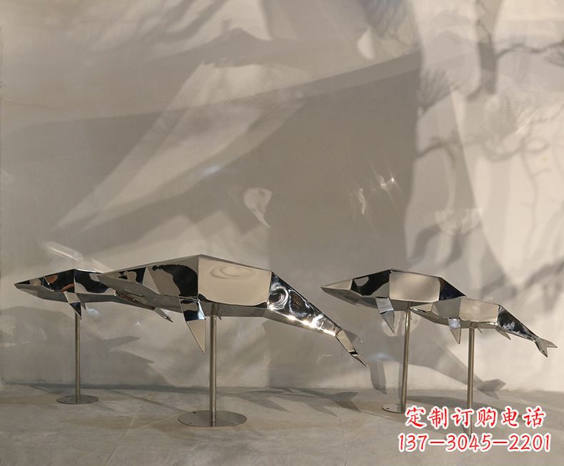 宁波不锈钢海豚雕塑——精致的艺术形式
