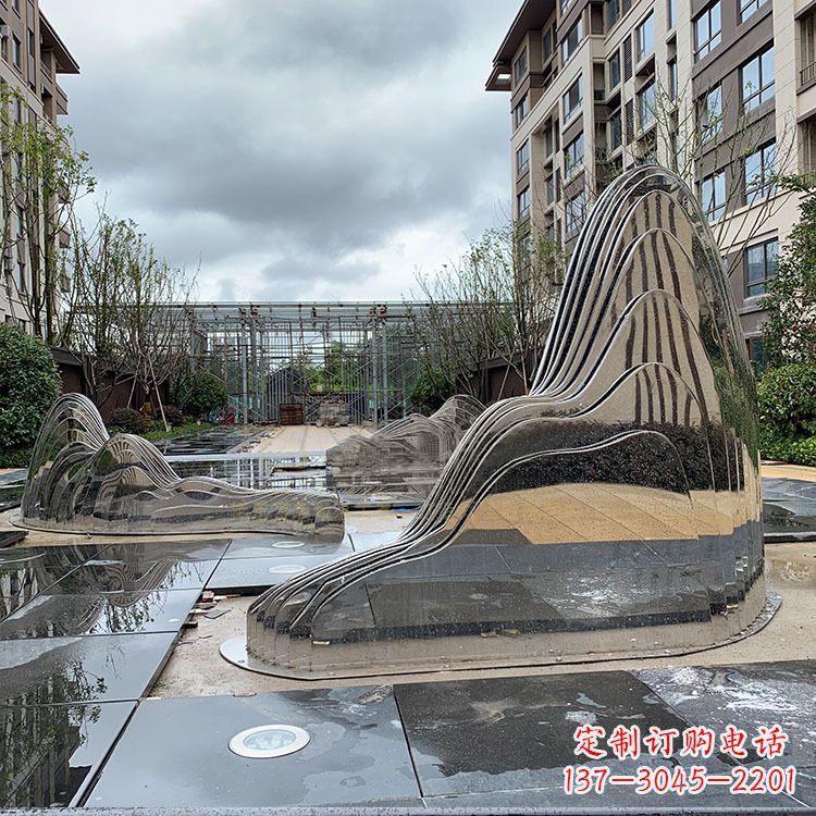 宁波不锈钢镜面假山雕塑给城市带来灵动之美