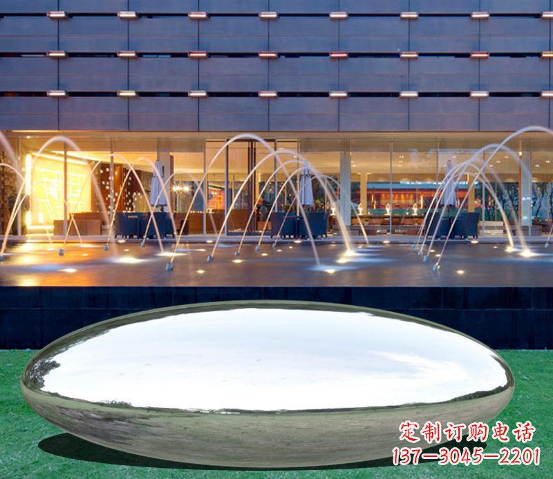 宁波不锈钢镜面鹅卵石雕塑