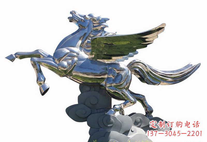 宁波不锈钢镜面飞马雕塑