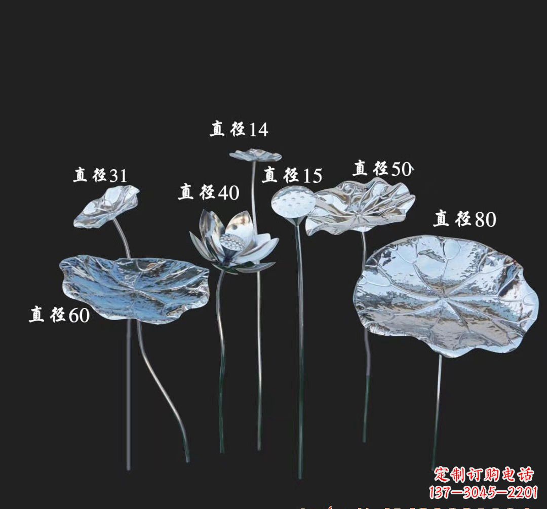 宁波不锈钢荷花雕塑美丽而神秘