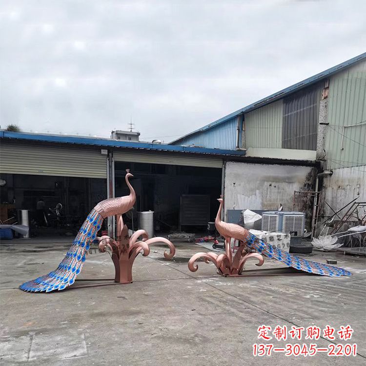 宁波不锈钢孔雀彩色雕塑