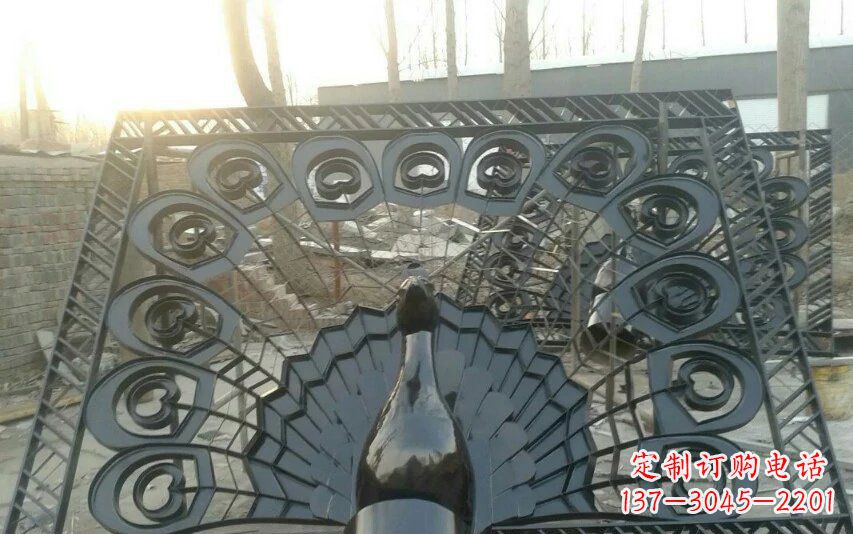 宁波不锈钢孔雀开屏景观雕塑